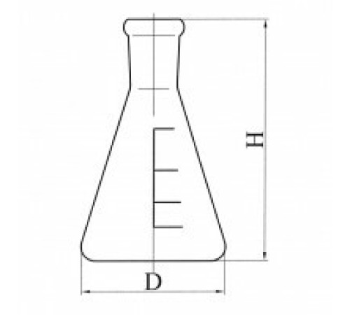 Колба коническая со шлифом КН-1-1000-29/32, с делениями, ТС