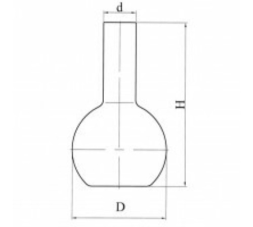 Колба плоскодонная П-2-2000-50 с цилиндрической горловиной