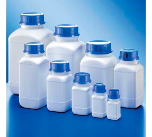 Бутыль Kautex широкогорлая 750 мл, HDPE, квадратная, Ø 54 мм, белый цвет, без крышки, с сертификатом ООН для твердых веществ Бутыль Kautex широкогорлая 750 мл, HDPE, квадратная, Ø 54 мм, белый цвет, без крышки, с сертификатом ООН для твердых веществ