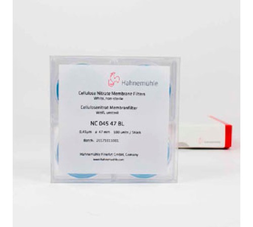 Мембранные фильтры Hahnemühle из нитроцеллюлозы, 0,8 мкм, Ø 47 мм, нестерильные, белые
