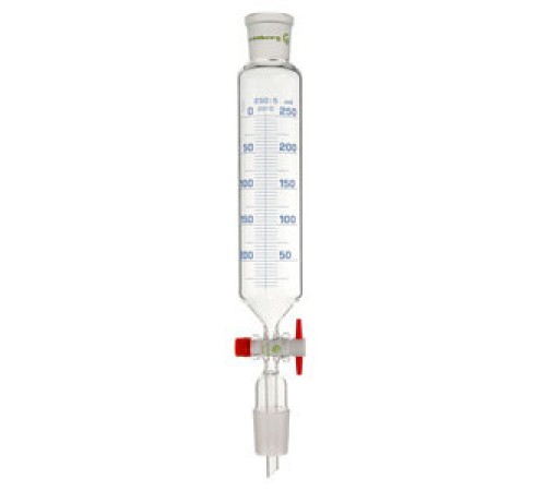 Воронка капельная цилиндрическая Rettberg 1000 мл, NS29/32, с градуировкой, PTFE кран, стекло (Артикул 134044254)