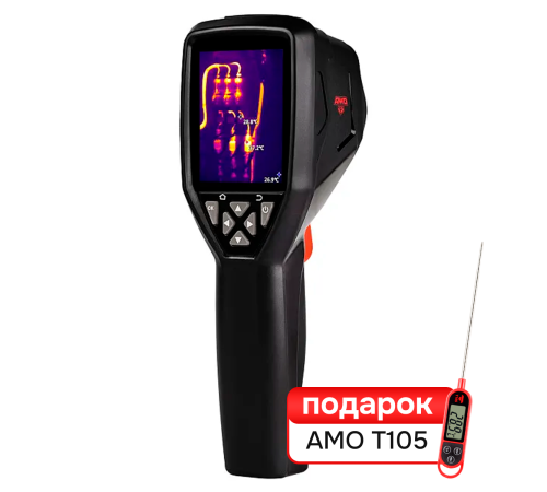 Комплект тепловизора AMO T820 с поверкой и контактного термометра AMO T105